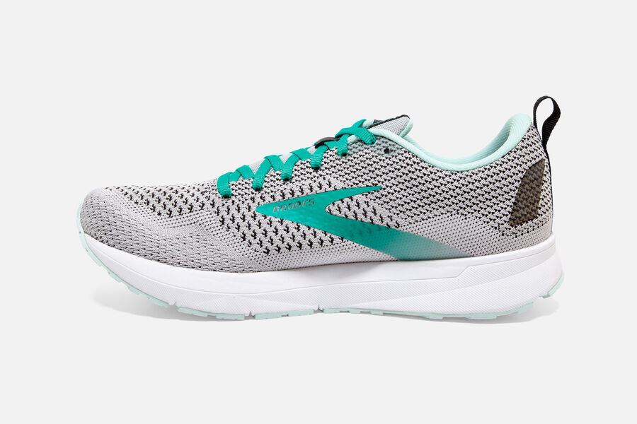 Brooks Running Shoes - Revel 4 Road Womens - White/Turquoise - VTX-419237